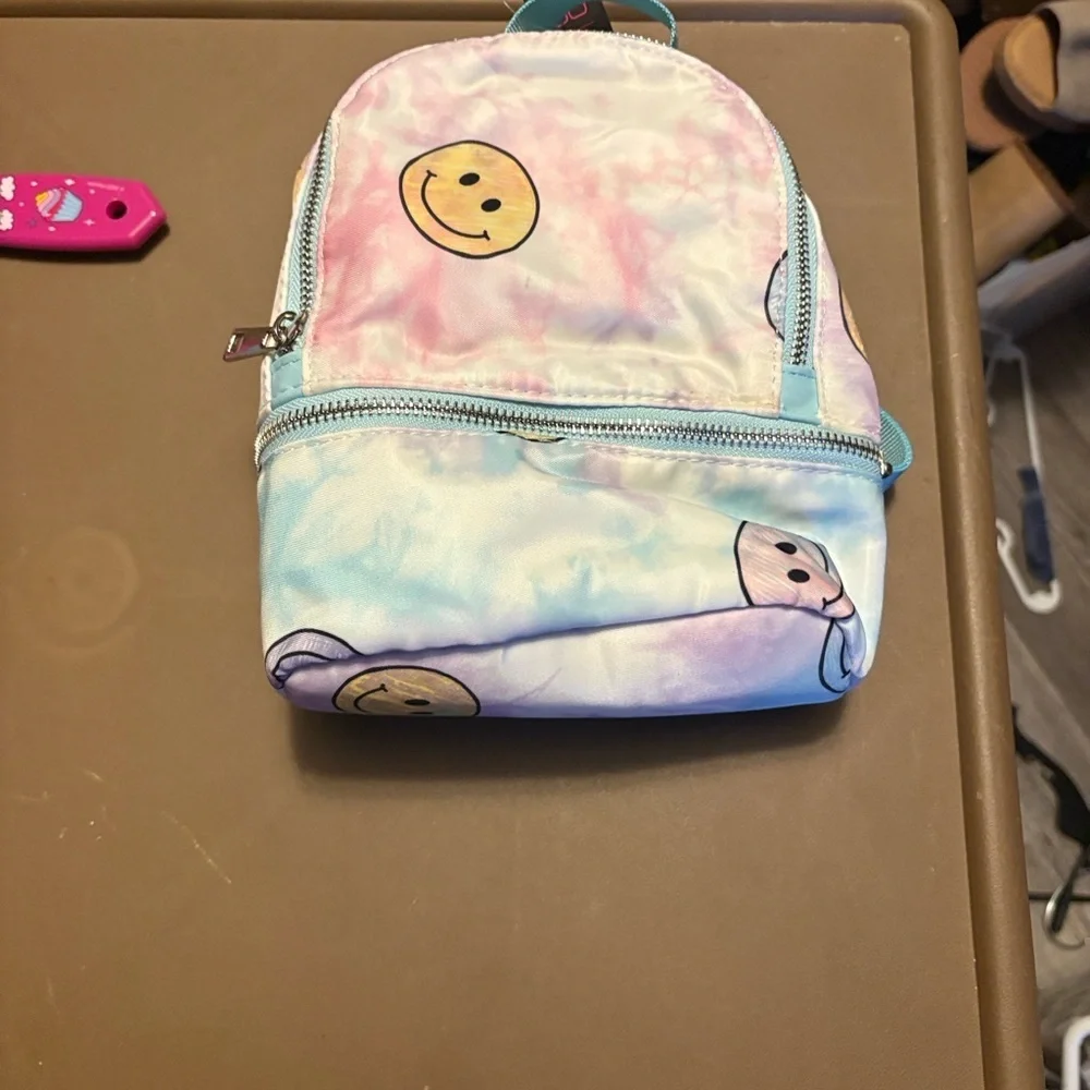 No Boundaries Pastel Tie-Dye Smiley Backpack